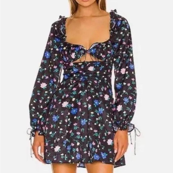 For Love And Lemons Dresses & Skirts - For love and lemons Black floral mini dress size M